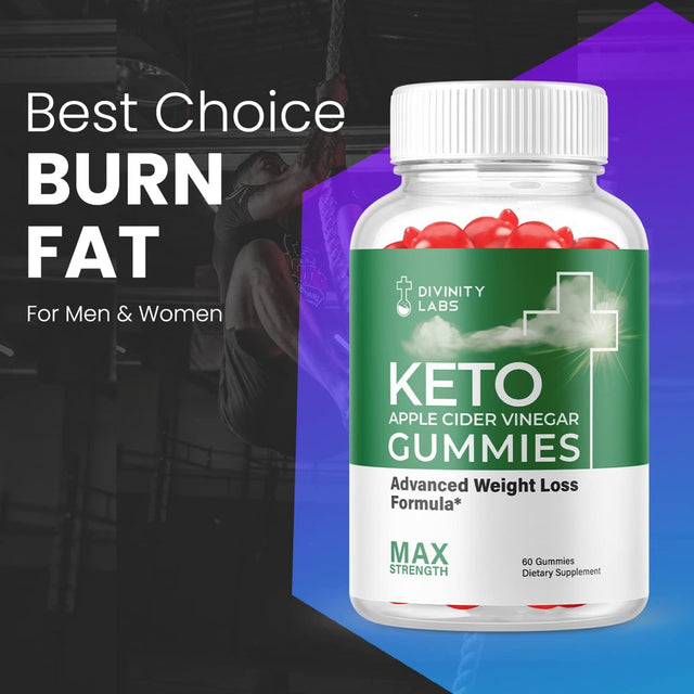 (1 Pack) Divinity Labs Keto ACV Gummies - Supplement for Weight Loss - Energy & Focus Boosting Dietary Supplements for Weight Management & Metabolism - Fat Burn - 60 Gummies