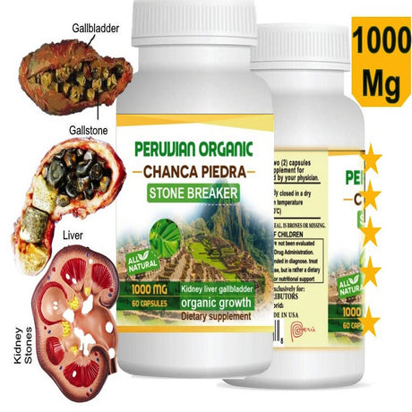 Chanca Piedra Phyllanthus Gallblader Kidney Stone Breaker Liver Gallstones Pill 120 Capsules