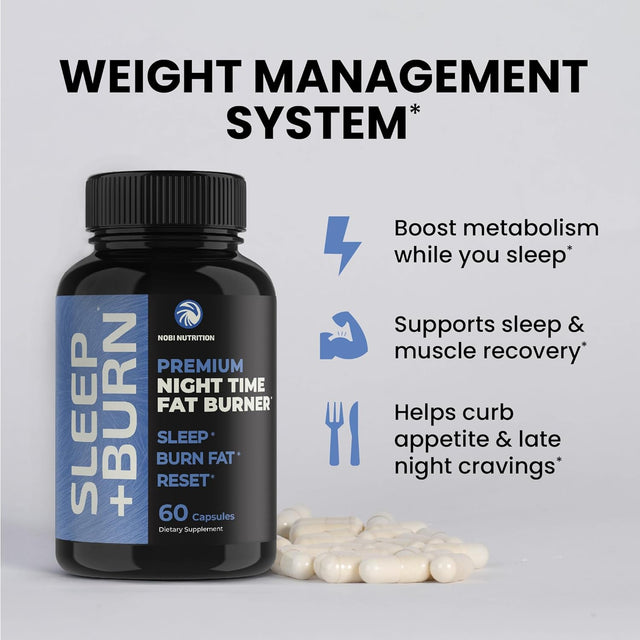 Night Time Fat Burner to Shred Fat While You Sleep | Hunger Suppressant, Carb Blocker & Weight Loss Support Supplements | Burn Belly Fat, Support Metabolism & Fall Asleep Fast | 60 Nighttime Pills