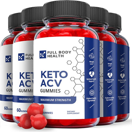 (5 Pack) Full Body Health Keto ACV Gummies - Supplement for Weight Loss - Energy & Focus Boosting Dietary Supplements for Weight Management & Metabolism - Fat Burn - 300 Gummies