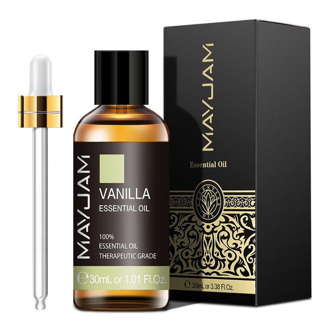 MAYJAM 30ML Vanilla Essential Oils for Aromatherapy & Diffuser, Hair & Skin Care, Massage, DIY Soap Candle Making, Fragrant and Long Lasting Vanilla Oil Perfume