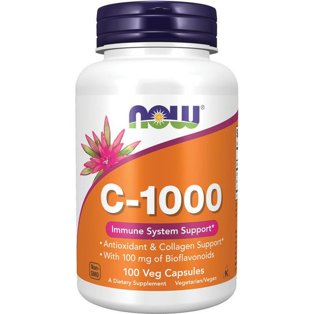 NOW Supplements, Vitamin C-1,000 with 100 Mg of Bioflavonoids, Antioxidant Protection*, 100 Veg Capsules