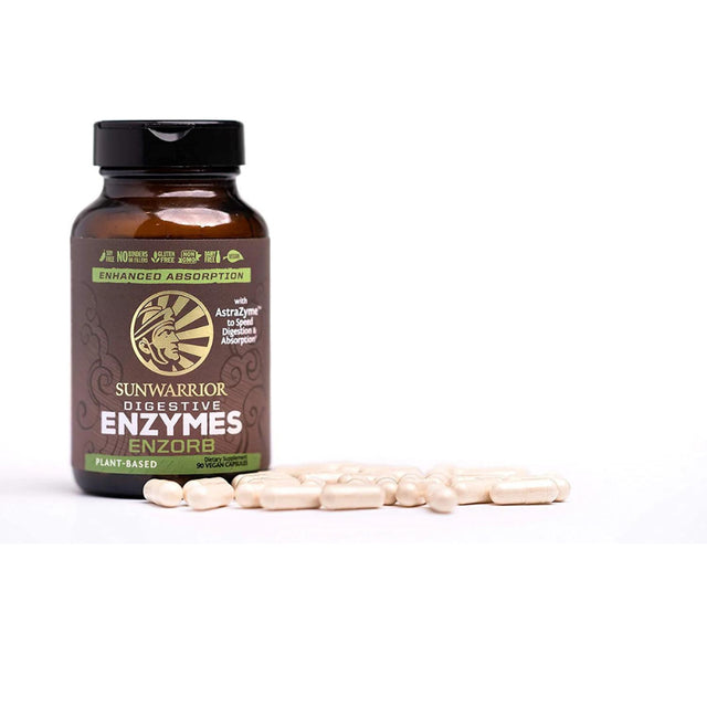 Sunwarrior Vegan Digestive Enzymes | Plant-Based Essential Probiotic Supplement, 90 Ct