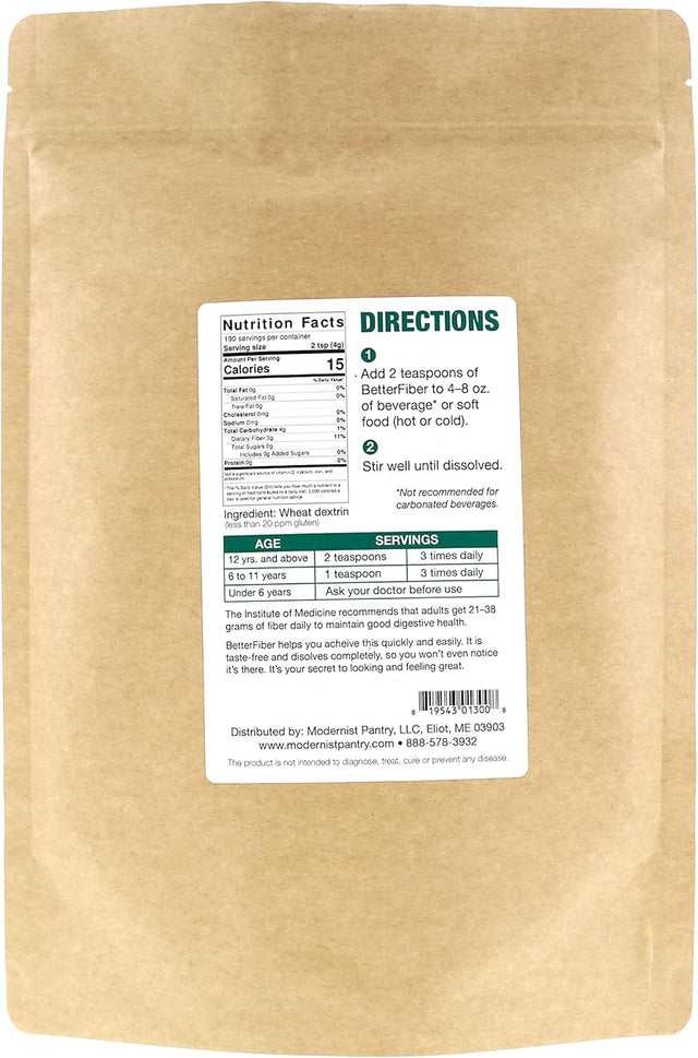 Betterfiber - Prebiotic Fiber Supplement [100% Generic Equivalent of Leading Brand] ⊘ Non-Gmo Gluten-Free Vegan OU Kosher Certified - 25.6Oz/760G (190 Servings)