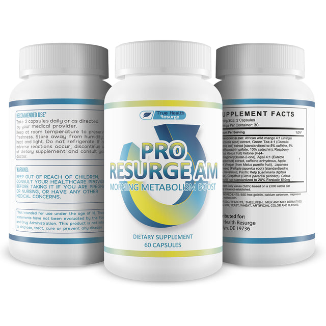 Pro Resurge AM - Morning Metabolism Boost - Maximum Strength Weight Loss Supplement - Thermogenic Fat Burner - Suppress Appetite, Burn Fat, Increase Metabolism, Lose Weight - 60 Count