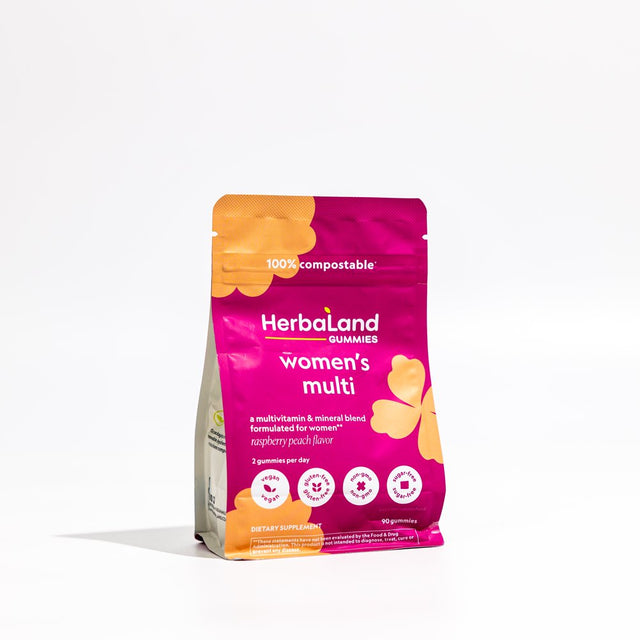 Herbaland - Women'S Multivitamin Gummies - Vegan Vitamin Supplement, Raspberry Peach Flavor