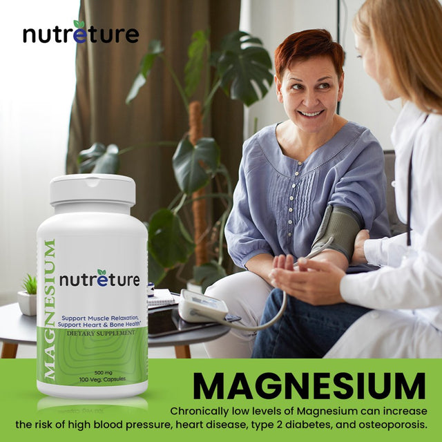 Nutreture Calm Magnesium Supplement 500Mg 100 Capsules | Magnesium Oxide | High Absorption Magnesium | Magnesio | Magnecio