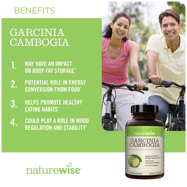 Naturewise Garcinia Cambogia Extract, HCA Appetite Suppressant and Weight Loss Supplement, 500 Mg, 180 Ct