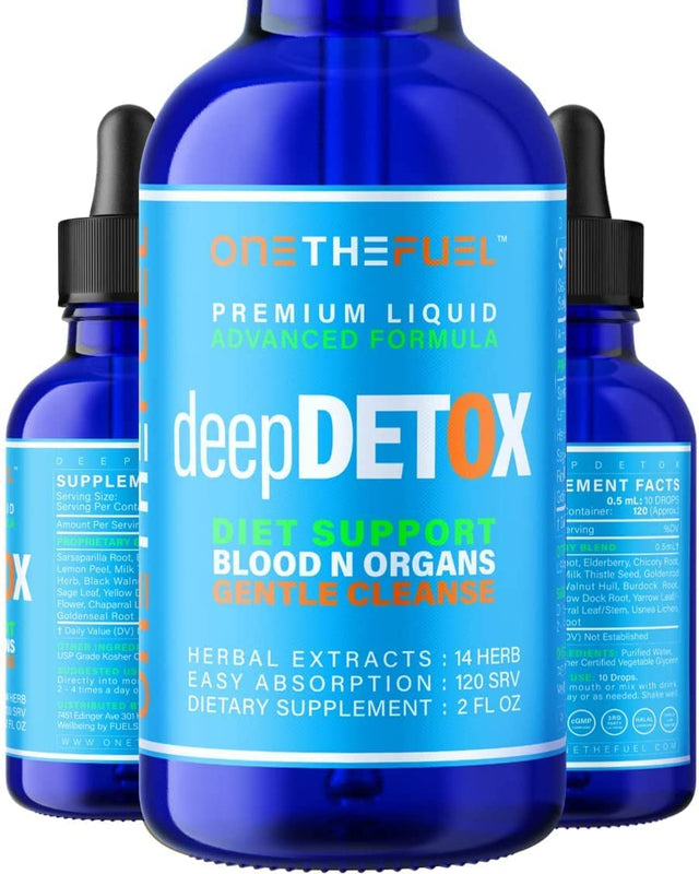 Deepdetox 2Oz. Plant-Based Colon Intestinal Gut Liver Cleanse Detox Support. Purify Blood Skin 100% Natural Herbal Fibers Diet Supplement. Pure Vegan Fast Absorb Tincture Liquid