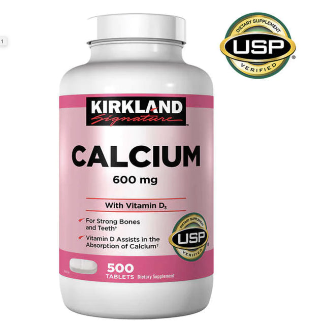 Kirkland Signature Calcium 600 Mg. + D3, 500 Tablets