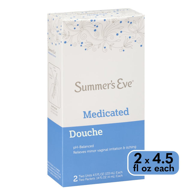 Summer'S Eve, Feminine Cleansing Douche, Medicated, 2 Units, 4.5 Oz Each