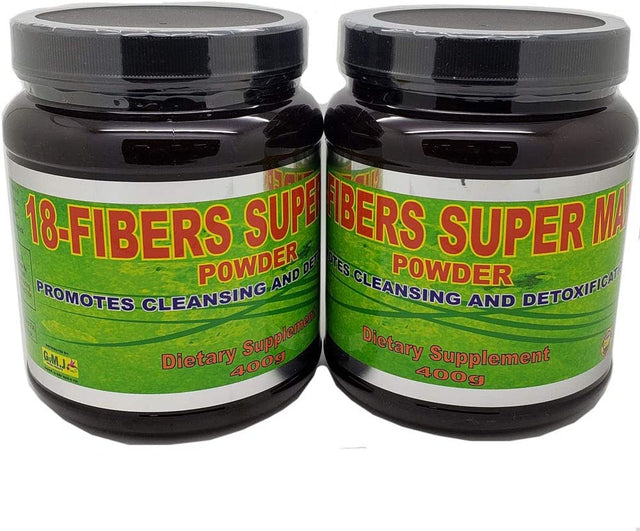 18 Fibers Super Max Promotes Detoxification and Weight Loss 400 G X Pack of 2