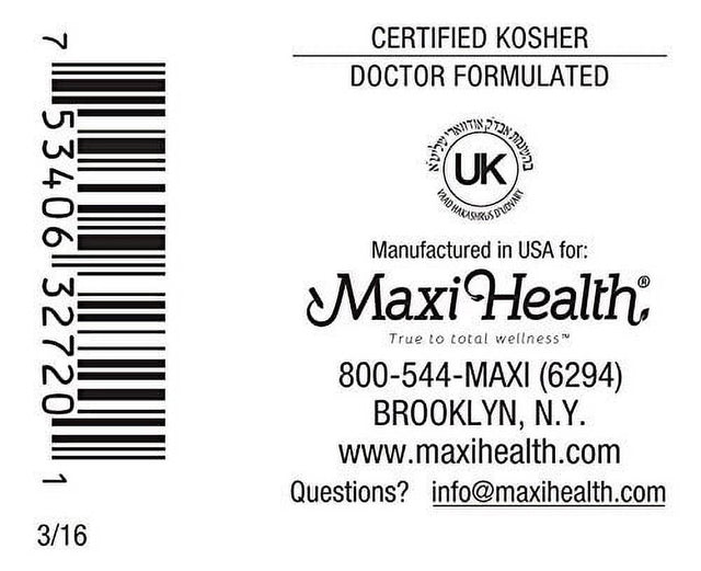 Maxi Health Kosher Chew D Max (Vitamin D3) 2000 IU Chewable Bubble Gum Flavor - 200 Tablets