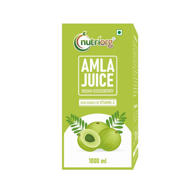 Nutriorg Amla Juice 33.8 FI Oz (1000Ml) | Made from Organic Farm Produce Juice | Vitamin C Rich | Detox Juice