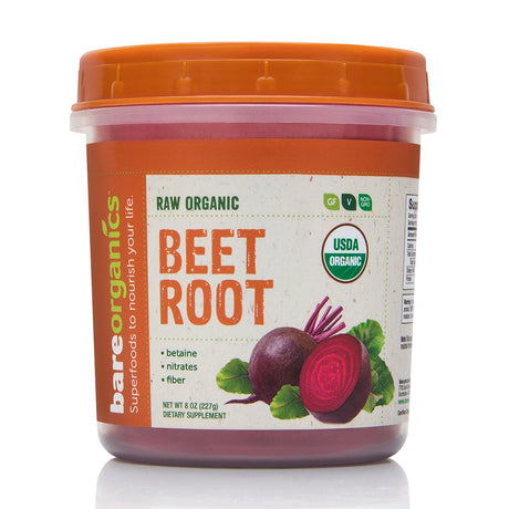 Bareorganics Beet Root Superfood Powder Dietary Supplement, 8 Oz