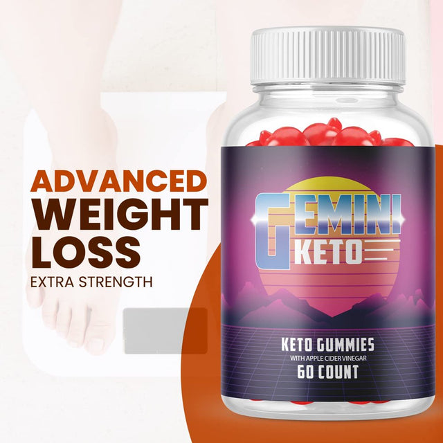 (2 Pack) Gemini Keto Gummies - Supplement for Weight Loss - Energy & Focus Boosting Dietary Supplements for Weight Management & Metabolism - Fat Burn - 120 Gummies