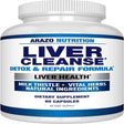 Arazo Nutrition Liver Cleanse Detox & Repair Formula Milk Thistle Herbal Support Supplement: Silymarin, Beet, Artichoke, Dandelion, Chicory Root