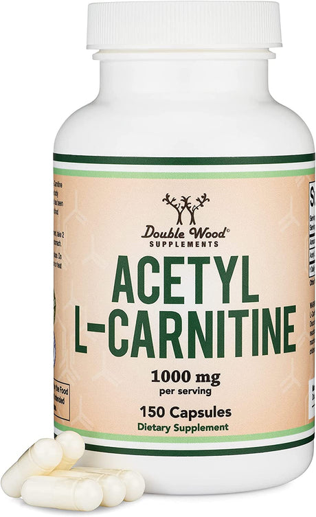 Acetyl L-Carnitine 1,000Mg per Serving, 150 Capsules (ALCAR for Brain Function Support, Memory, Attention, and Stamina) Acetyl L Carnitine That Is Manufactured and Tested in the USA by Double Wood