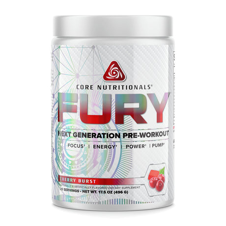 Core Nutritionals Fury Platinum Next Gen Pre Workout 20 Fully Dosed Servings (Cherry Burst)