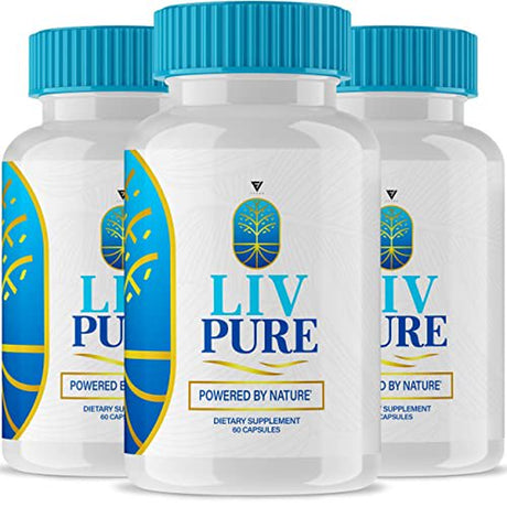 (3 Pack) Liv Pure Weight Loss Pills, Liv Pure Liver Detox Management Capsules Supplement, Livpure Advanced Formula Health Support - Live Pure Detox Stomach Cleanse Livepure (180 Capsules)