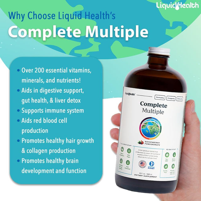 LIQUIDHEALTH Liquid Multivitamin Natural Immune Support Supplement for Adult Men & Women, 32 Fl. Oz.