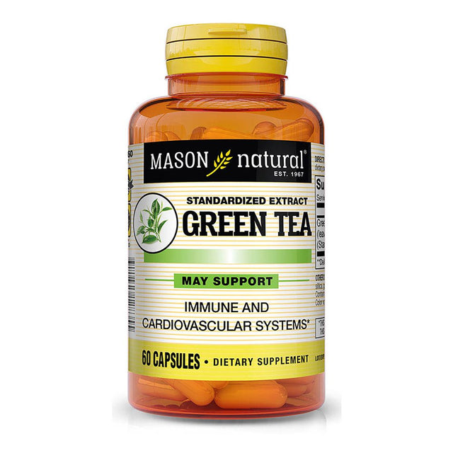 Mason Natural Green Tea Extract (Standardized to 50% Polyphenols) - Supports Healthy Immune & Cardiovascular Systems, 60 Capsules