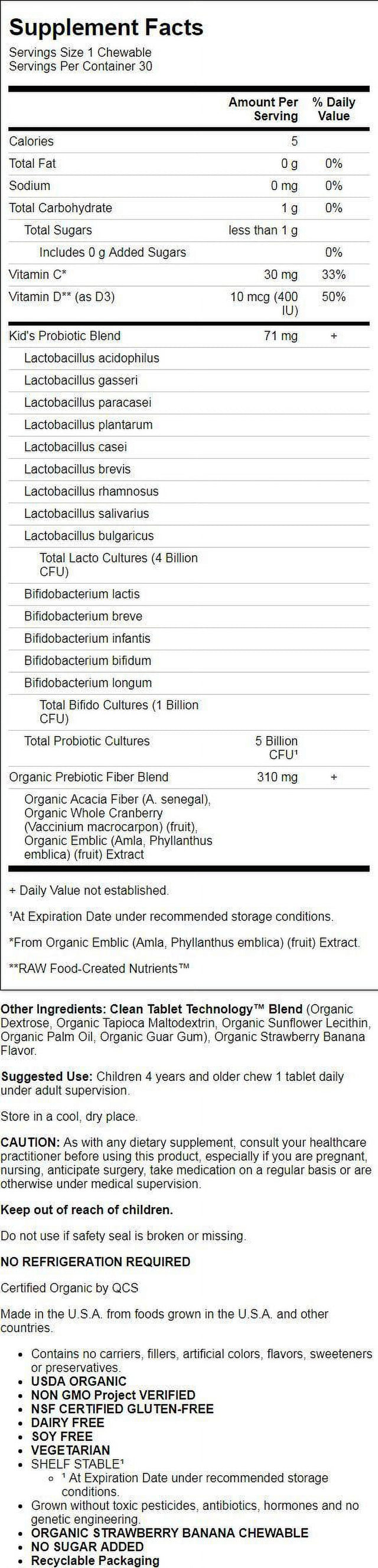 Garden of Life Dr. Formulated Probiotics Organic Kids+ - Strawberry Banana