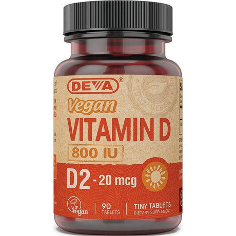 Deva Vegan Vitamin D 800 IU Tablets, 90 Ct