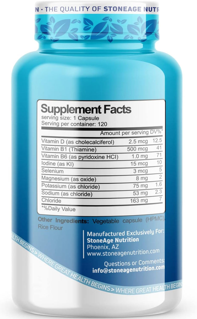 Electrolyte Pills - 120 Capsules - Support for POTS Syndrome, Salt Tablets - Keto Electrolytes Supplements, Rapid Hydration, Endurance, Dehydration Recovery - GMO & Gluten Free