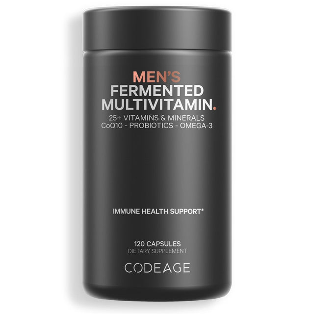 Codeage Men’S Daily Multivitamin Capsules, 25+ Vitamins & Minerals, Whole Food, Fermented, 120 Ct