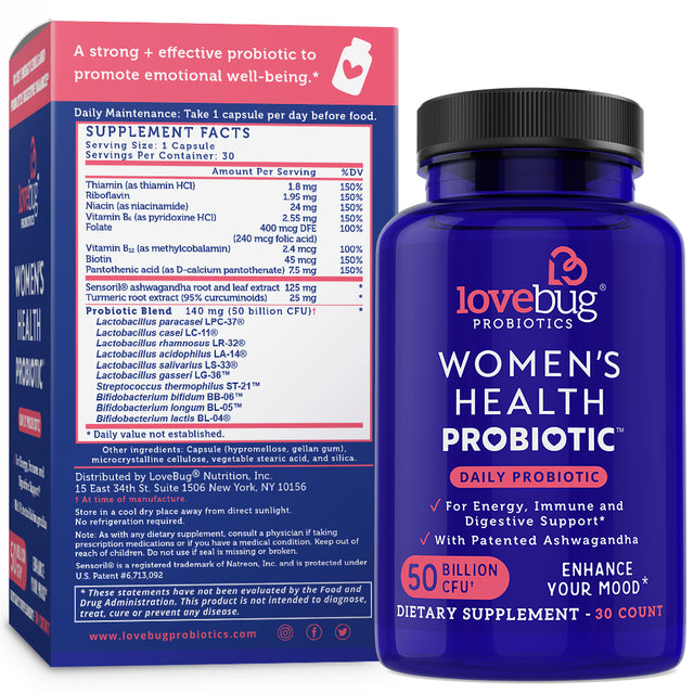 Lovebug Probiotics Women'S Health Daily Probiotic, 30 Count