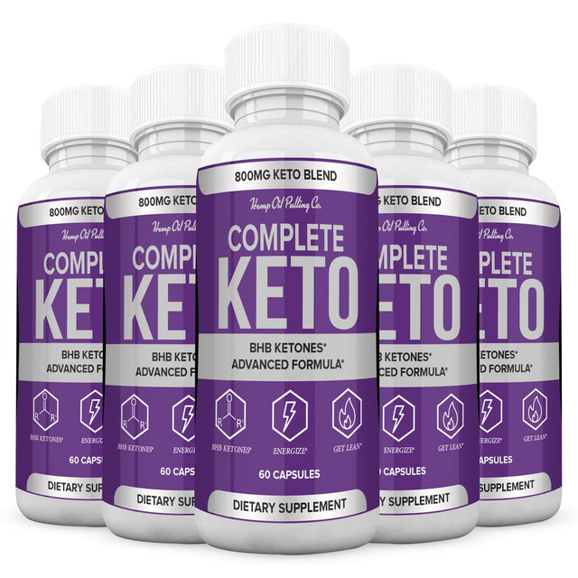 (5 Pack) Complete Keto Pills 800Mg, Keto Complete Diet Pills Capsules BHB Supplement, Complete Ketogenic Diet for Beginners, BHB Ketones Slim Pills for Energy, Focus - Exogenous Ketones for Men Women