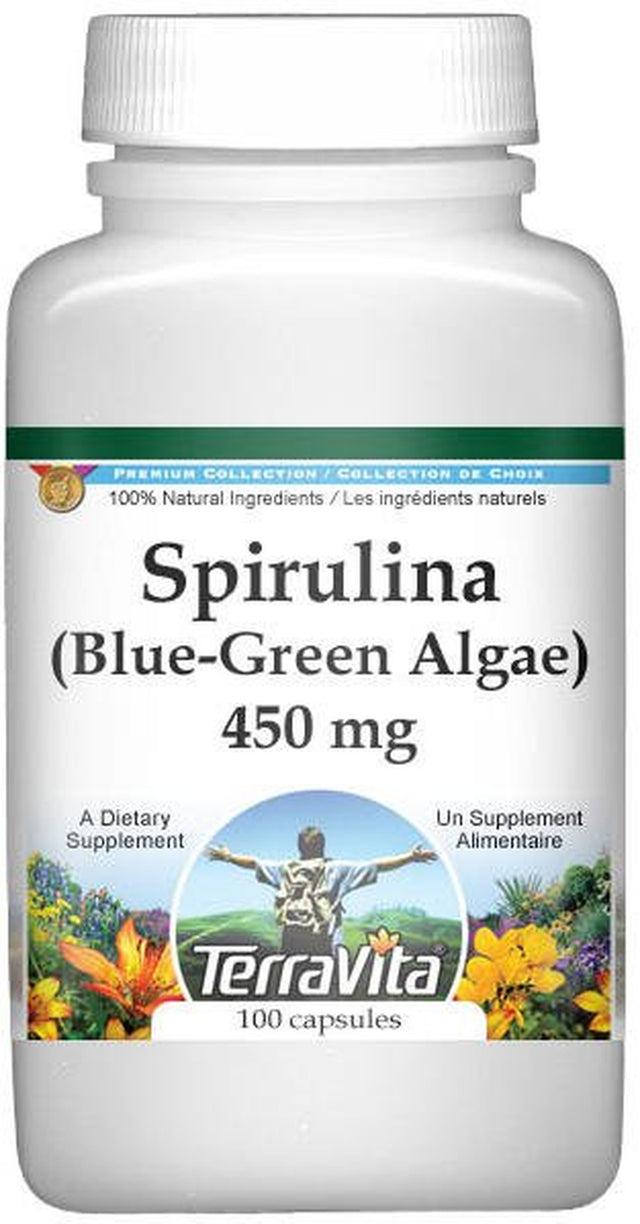 Terravita Spirulina (Blue-Green Algae) - 450 Mg, (100 Capsules, 1-Pack, Zin: 511507)