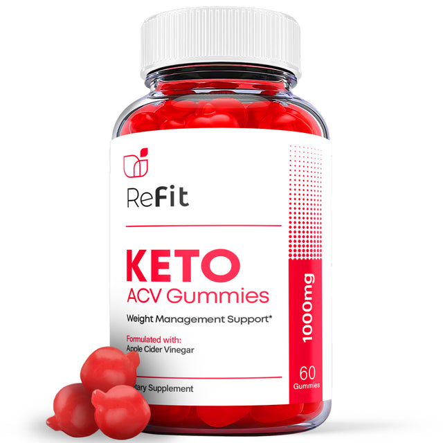 (1 Pack) Refit Keto ACV Gummies - Supplement for Weight Loss - Energy & Focus Boosting Dietary Supplements for Weight Management & Metabolism - Fat Burn - 60 Gummies