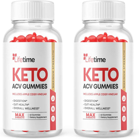 (2 Pack) Lifetime Keto ACV Gummies - Supplement for Weight Loss - Energy & Focus Boosting Dietary Supplements for Weight Management & Metabolism - Fat Burn - 120 Gummies