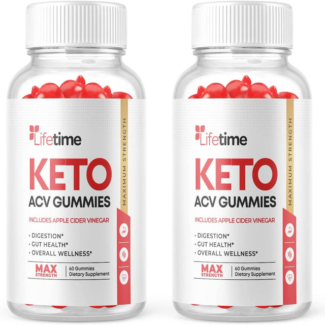 (2 Pack) Lifetime Keto ACV Gummies - Supplement for Weight Loss - Energy & Focus Boosting Dietary Supplements for Weight Management & Metabolism - Fat Burn - 120 Gummies