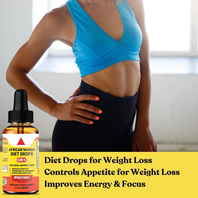 Natural African Mango Diet Drops: Fast-Acting Weight Loss Solution, Belly Fat Burner Drops to Lose Stomach Fat | 2-Pack