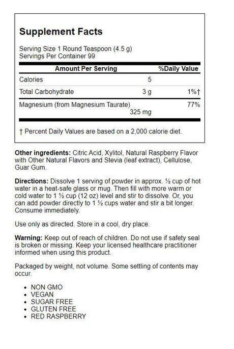 KAL Heart Magnesium Heart-Healthy Drink | 325 Mg from Mag Taurate | Cardiac & Circulation Support | 15.7Oz, 100 Serv.