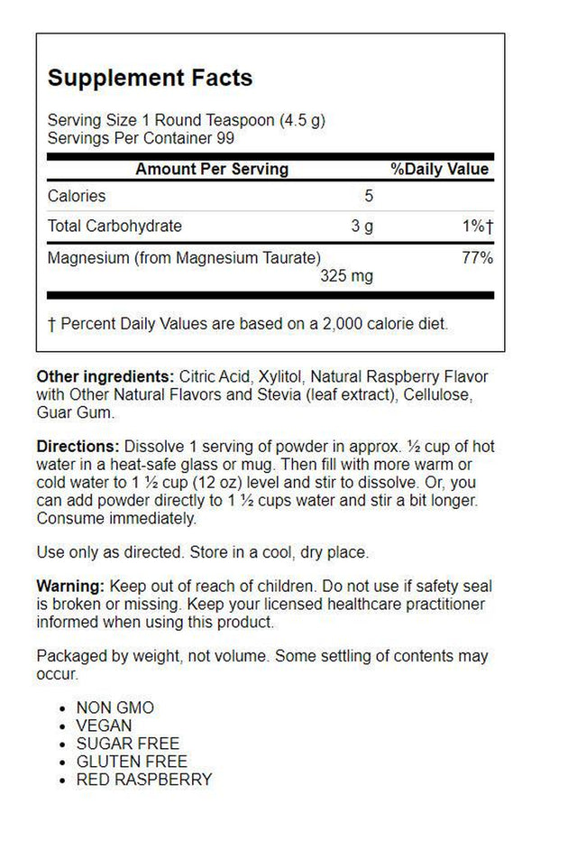 KAL Heart Magnesium Heart-Healthy Drink | 325 Mg from Mag Taurate | Cardiac & Circulation Support | 15.7Oz, 100 Serv.