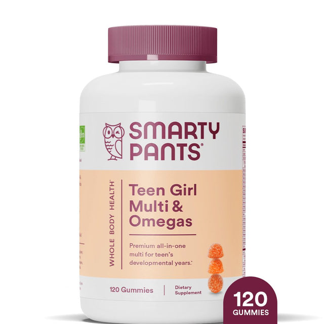 Smartypants Teen Girl Multi & Omega 3 Fish Oil Gummy Vitamins with D3, C & B12 - 120 Ct