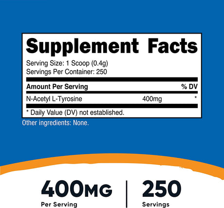 Nutricost Pure N-Acetyl L-Tyrosine (NALT) Powder 100 Grams