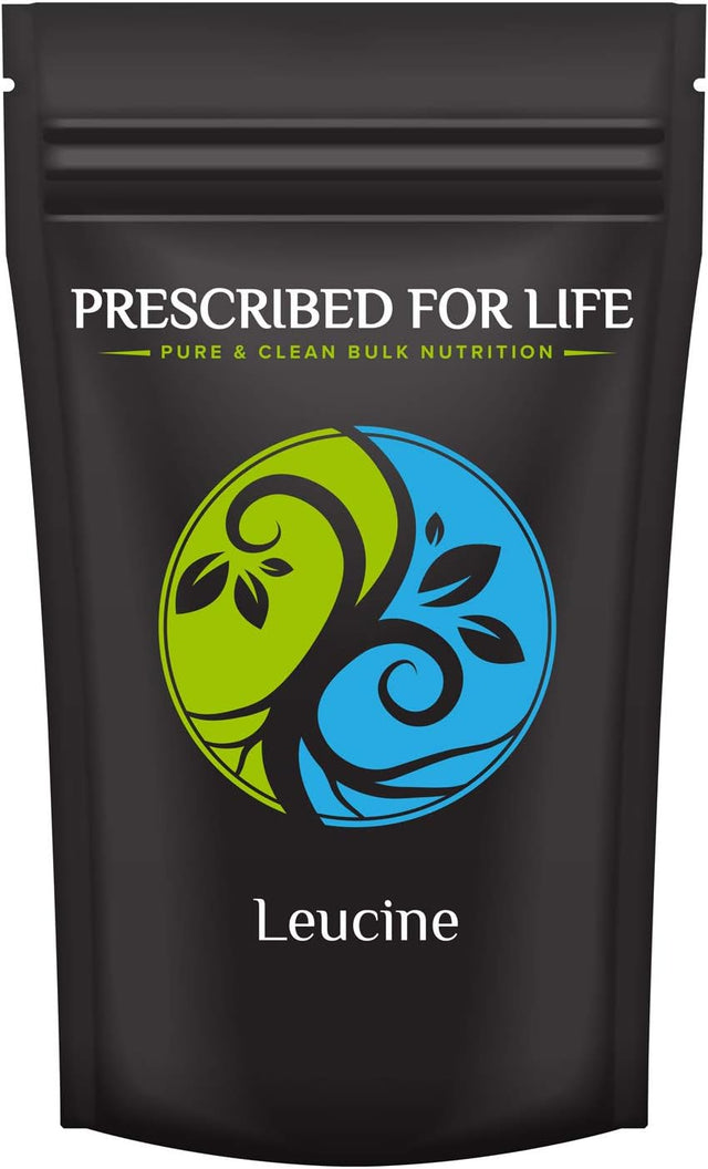 Prescribed for Life Leucine Powder | Amino Acid Nutritional Supplemet | Branched Chain Amino Acids Bcaas | Natural, Unbleached, Gluten Free, Vegan, Non-Gmo, Soy Free, Kosher (12 Oz / 340 G)