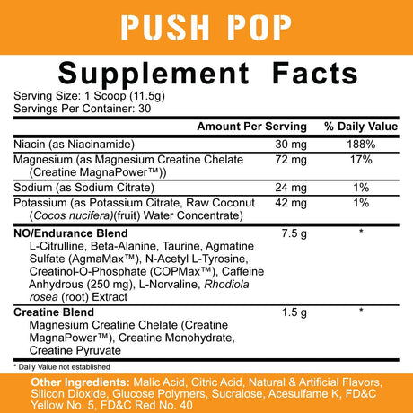 5% Nutrition Rich Piana Kill It Pre Workout Powder W/Creatine, Jitter-Free Caffeine, No-Booster, Beta Alanine, L-Citrulline for Focus, Pump, Endurance, Recovery 13.23 Oz, 30 Srvgs (Push Pop)