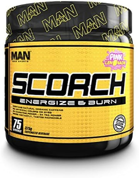 Man Sports Scorch - Fat Burning Powder for Men and Women - Hunger Suppressant - Weight Loss Supplement - 375 Grams, 75 Servings - Grape Bubblegum