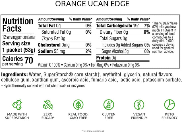 UCAN Edge Blood Orange & Strawberry Banana Bundle - Great for Running, Training, Fitness, Cycling, Crossfit & More | Sugar-Free, Vegan, & Keto Friendly Energy Supplement