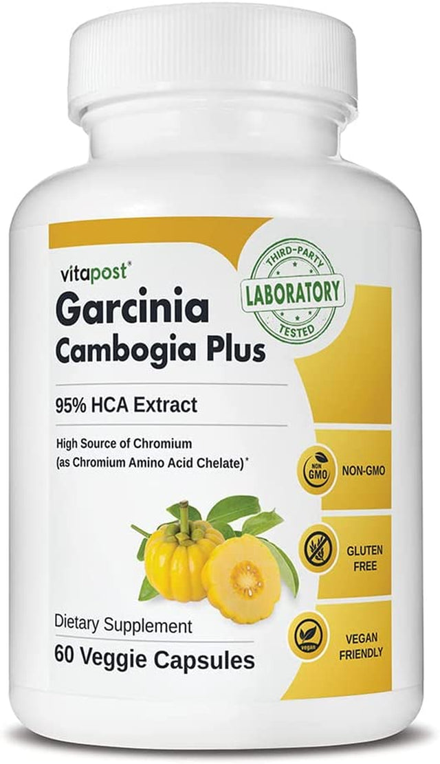 Garcinia Cambogia plus | Tropical Superfood with 95% Hydroxycitric Acid (HCA) Extract and Chromium. Non-Gmo, Vegan, Gluten Free Formula 60 Capsules