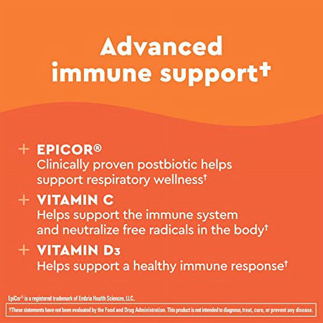 Nature Made Wellblends Immune & Respiratory, Epicor Postbiotic, Vitamin C, Vitamin D3, Advanced Immune Support Supplement, 50 Vegetarian Capsules