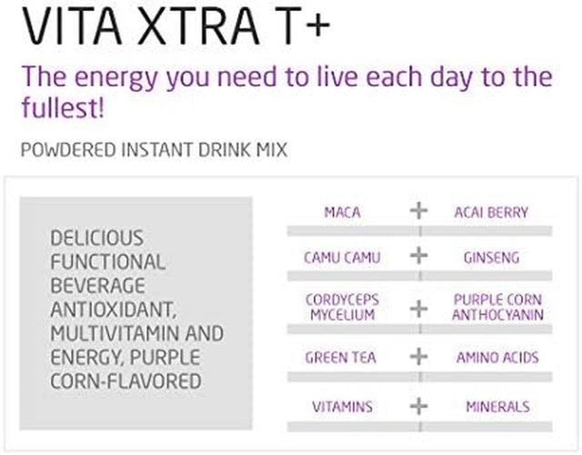 All Natural Herbs & Fruits Blended in New & Improved Zeal by Fuxion Vita Xtra T without Wild Berry - Clean Energy Drink, Natural Occured Caffeine - 1 Pouch of 28 Individual Sticks