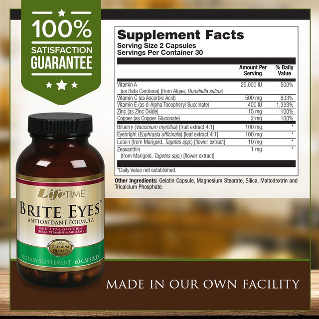 Lifetime Vitamins Brite Eyes Antioxidant Formula 60 Caps