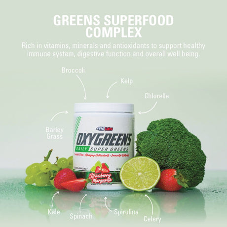 Ehplabs Oxygreens Super Greens Powder - Spirulina & Chlorella Superfood, Green Juice Powder & Greens Supplements with Prebiotic Fibre, Antioxidants & Immunity Support, 30 Serves (Forest Berries)